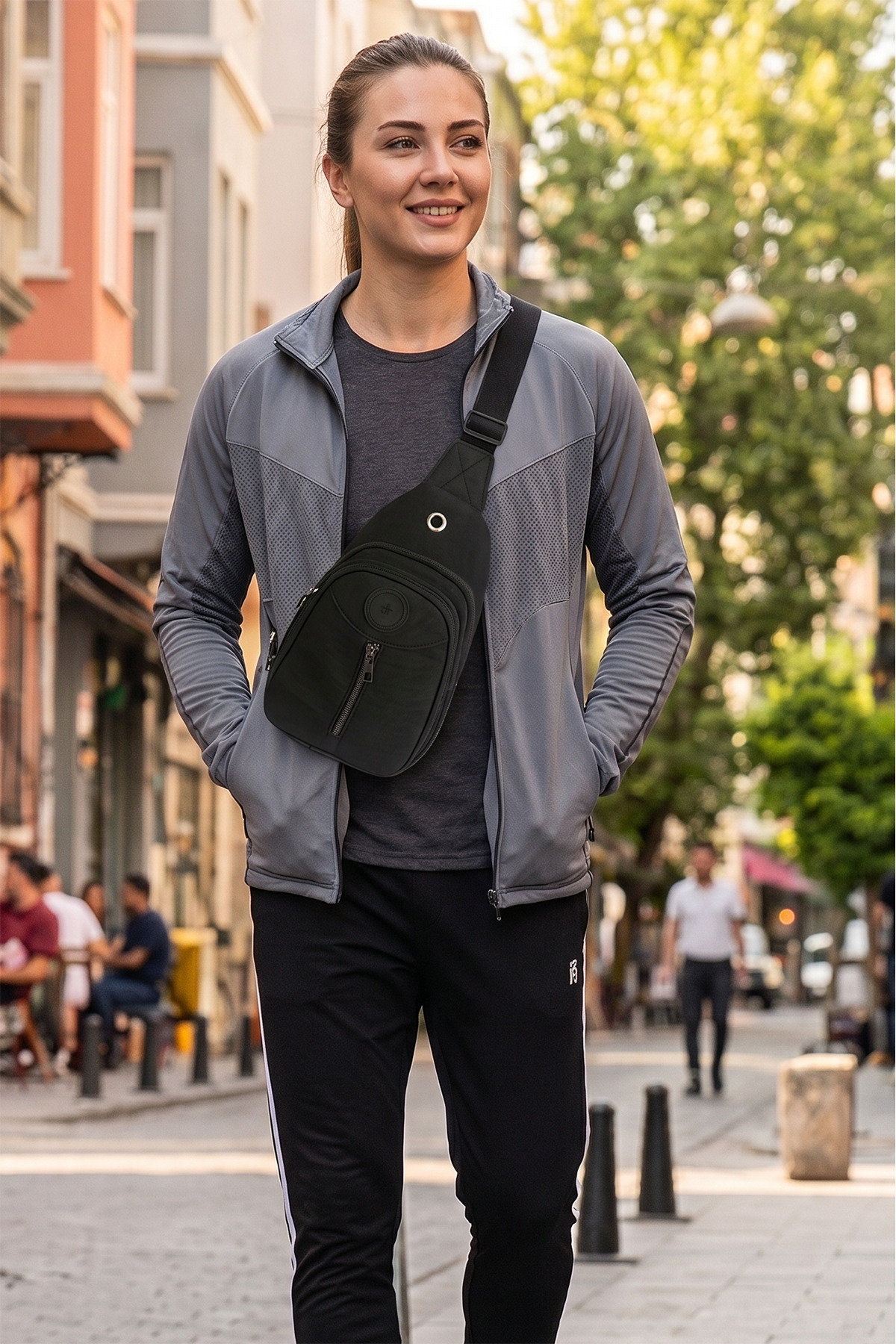 Unisex Krinkıl Body Bag Çapraz Askılı Omuz Ve Bel Çantası