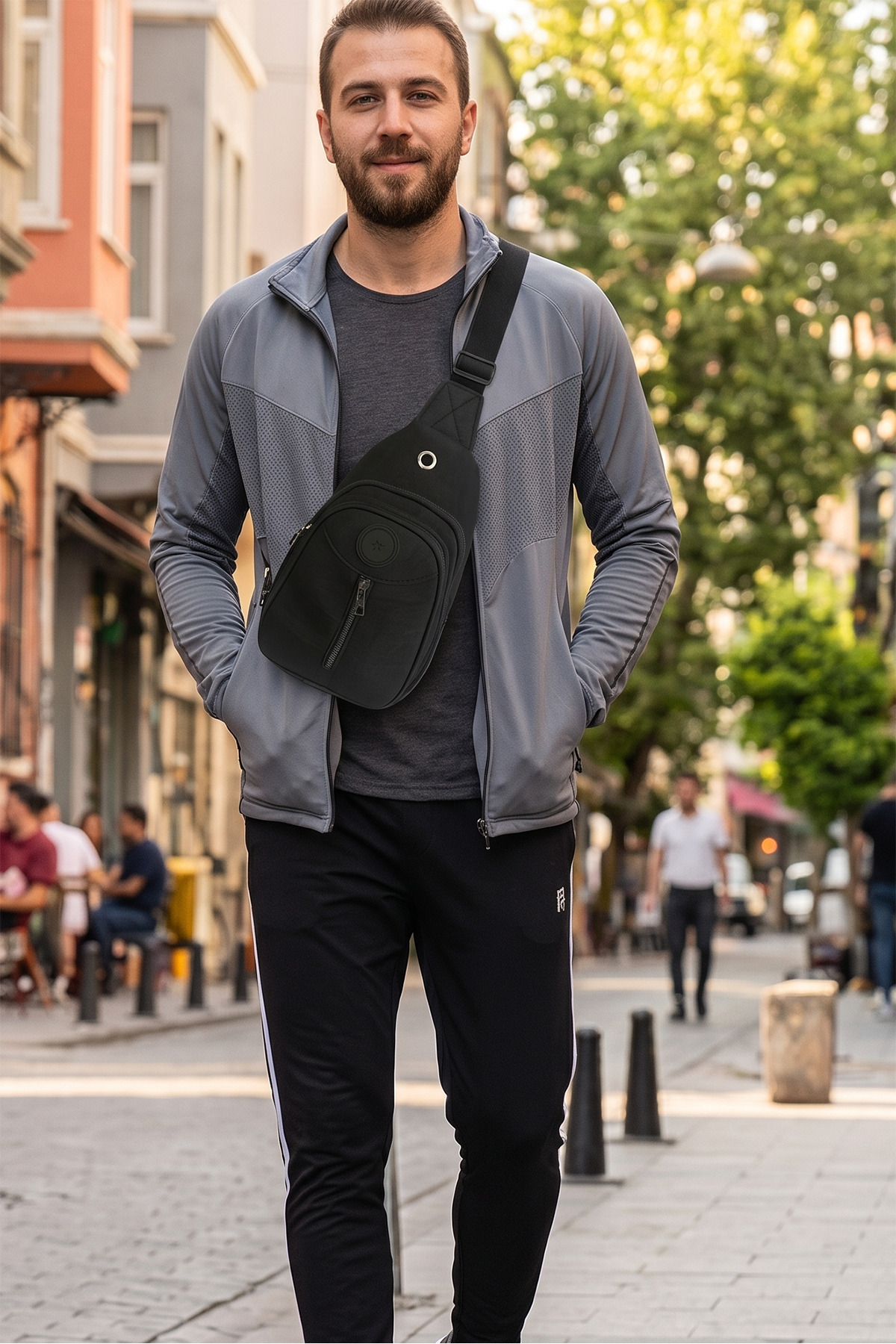 Unisex Krinkıl Body Bag Çapraz Askılı Omuz Ve Bel Çantası