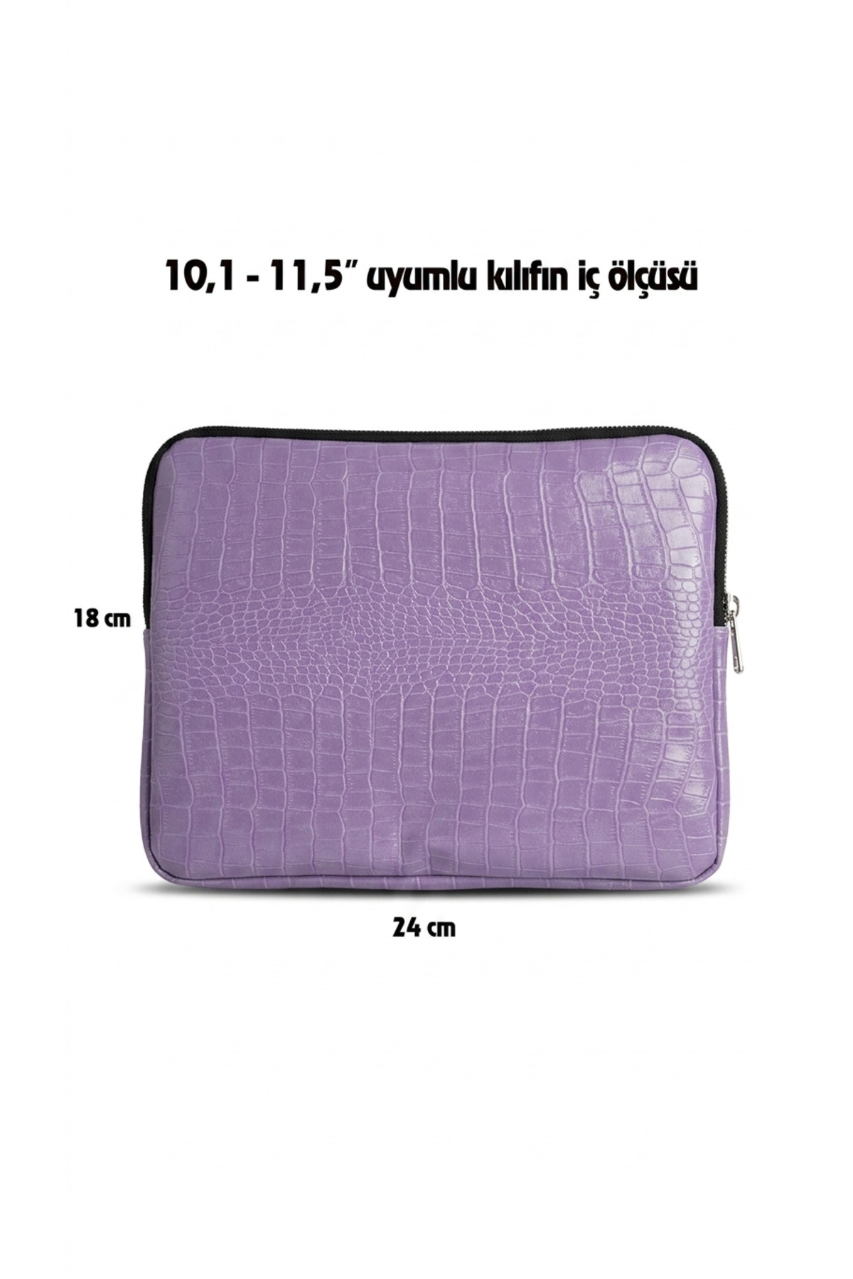 Lila Kroko Desen 11,5-12,4 Inç Samsung-apple-huawei Uyumlu Tablet Kılıfı Çanta