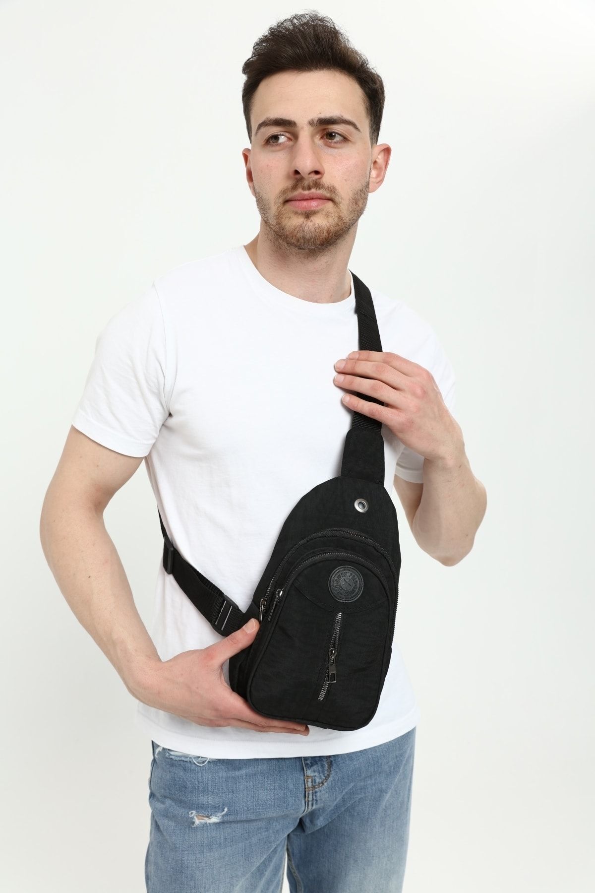 Unisex Krinkıl Body Bag Çapraz Askılı Omuz Ve Bel Çantası