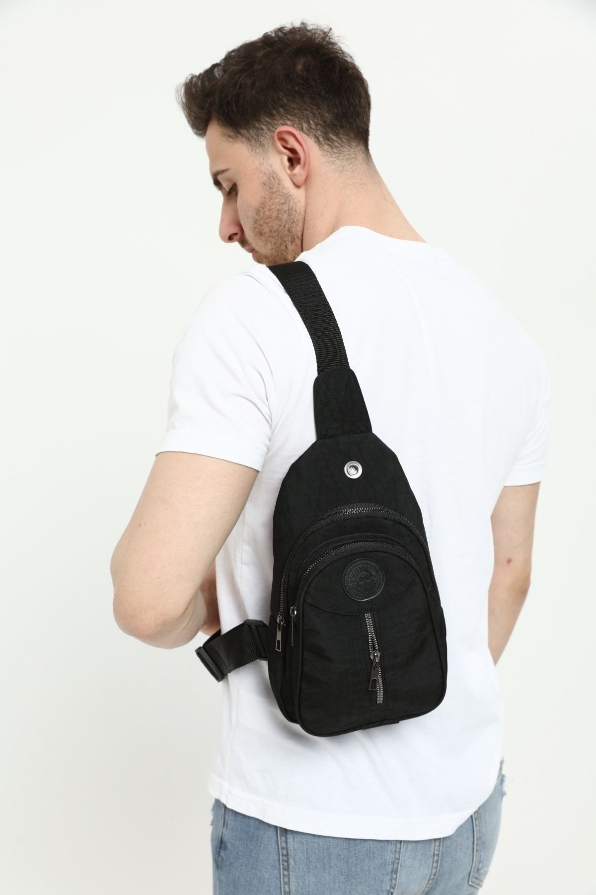 Unisex Krinkıl Body Bag Çapraz Askılı Omuz Ve Bel Çantası