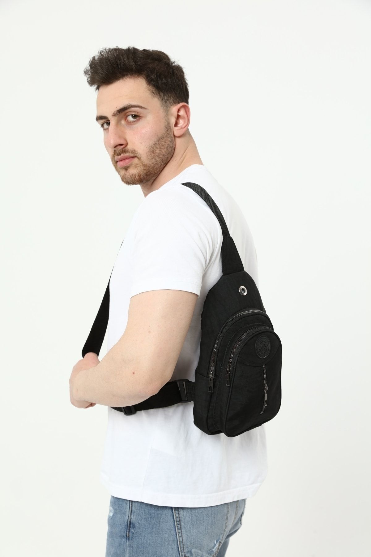 Unisex Krinkıl Body Bag Çapraz Askılı Omuz Ve Bel Çantası