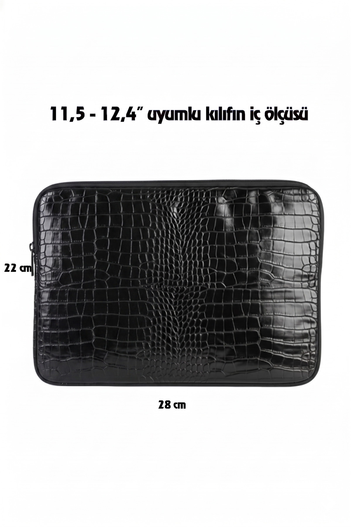 Siyah Kroko Desen 11,5-12,4 Inç Samsung-apple-huawei Uyumlu Tablet Kılıfı Çanta